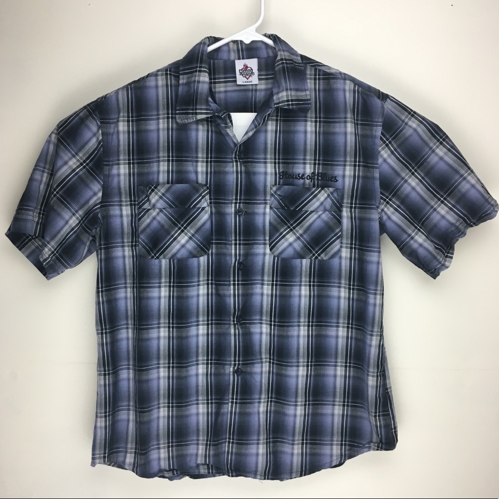 House of Blues mens short sleeve casual shirt large
